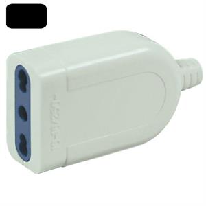 PRESA VOLANTE BIPASSO 10/16A NERO