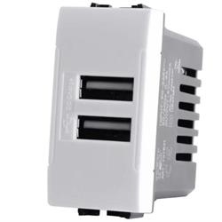 USB DOPPIA 2A BIANCO SERIE T1 TOT ELECTRIC 821B