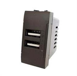 USB DOPPIA 2A NERO SERIE T1 TOT ELECTRIC 821N